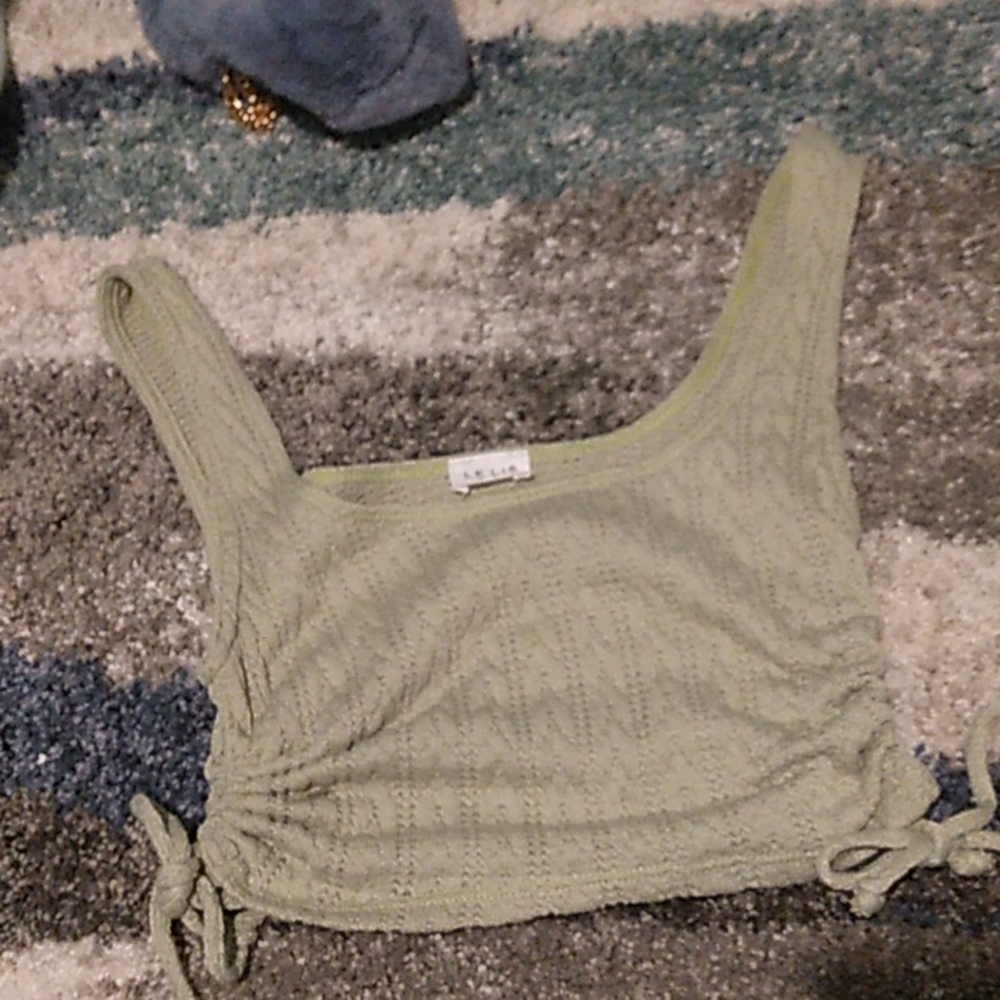 Green crop top with tied sides